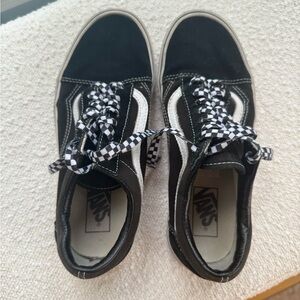 Vans Classic Black and White Checkered Lace Shoes